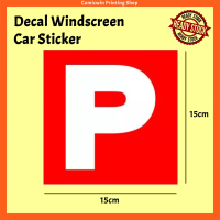 CMC907/956 P License Car P Sticker for Windscreen (Interior Static Sticker) Window Waterproof