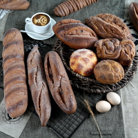 黑麥假面包道具仿真面包裝飾模型長條法棍軟裝假食物模型櫥窗擺設