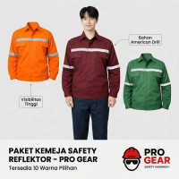 ProGear Kemeja Safety Lengan Panjang Baju Proyek Wearpack Atasan K3 Seragam Kerja Lapangan American 