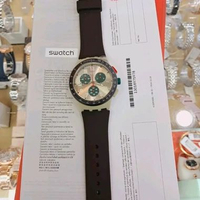 JAM TANGAN PRIA CHRONO SWATCH SUST402 ORIGINAL- SWATCH SWTSUST402 - SWATCH SUST402 OBSIDIAN- (RUBBER