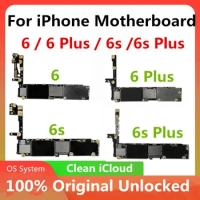Unlocked for IPhone 6 6 Plus 6s 6s Plus Motherboard Without Touch Id Original Logic Board Full Chips Support OS Update 16/64/128