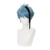 Twisted Wonderland Cosplay Wig Floyd Leech Jade Leech Costume Wig Men Halloween Carnival Short Blue 