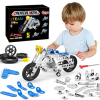Erector Set Motorcycle, Stem Building Toys For Kids, Metal Building Construction Model Kit, Thanksgiving Day/Christmas gift