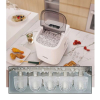 Mesin Es Batu Kristal Taff Otomatis Mini Portable Ice Maker 15kg 95W