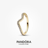 Pandora 14K Gold Plated Sparkling Wave Ring