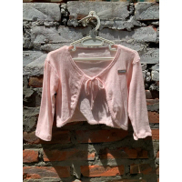 (thanh lý/pass) Áo cardigan Cookie thắt nơ chất cotton khoác ngoài váy 2 dây sát nách chống nắng cho