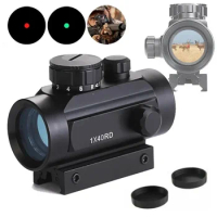 1x40 Hunting Reflex Red Green Dot Sight Adjustable Brightness Reflex Sights Tactica Riflescope with Free 11mm &amp; 20mm Mount Rails