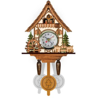 Cuckoo Wall Clock Cuckoo Timekeeping Alarm Clock Retro Clock Wooden Living Room Clock Home
