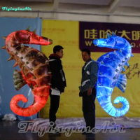 1.9m Wearable Inflatable Sea Horse on Back Moving Sea Horse with Light