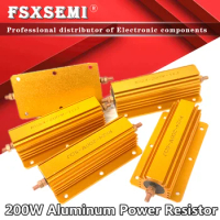 RX24 200W Aluminum Power Metal Shell Case Wirewound Resistor 0.1~100K 0.33 0.5 1 2 5 6 8 10 20 50 100 120 200 300 1K 5K 10K ohm