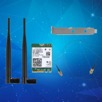 Dual Band 2400Mbps Wifi 6E AX210 M.2 Wifi Wireless Card Bluetooth 5.2 802.11ac/ax AX210NGW with 6dbi Antennas for Win 10