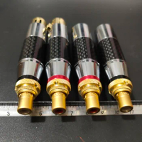 2Pcs Gold plated XLR to RCA adapter lotus plug to XLR male female adapter to RCA reference furutech Carbon Fiber Audio Converter