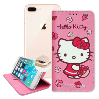 三麗鷗 Hello Kitty iPhone 8/7/6s Plus櫻花吊繩款彩繪側掀皮套