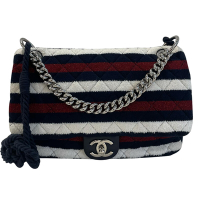 二手品 CHANEL 拼布拼色棉繩COCO 包