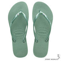 Havaianas 哈瓦仕 女鞋 拖鞋 夾腳拖 水鑽 綠【運動世界】4145651-1809W