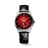 Longines Flagship Heritage Moonphase 38 - L4.815.4.09.2 Red Dial Alligator Strap Red,Black