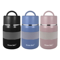 【GREEN BELL 綠貝】2入組 316不鏽鋼1L陶瓷悶燒罐-附背帶(大容量 保溫 保冷 陶瓷內膽 不留味 SGS)