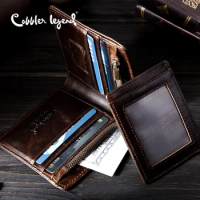 Cobbler Legend Vintage Genuine Leather Men Wallet Coin Pocket Purse Card Holder For Men Wallets