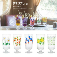 日本製【ADERIA】石塚硝子 復古 花樣玻璃高腳杯 冰淇淋杯 昭和 305ml (7款)