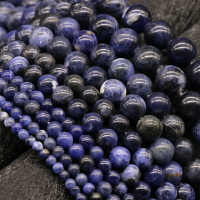 Sodalite方鈉石圓珠藍紋石散珠 diy串珠天然石飾品配件半成品配件