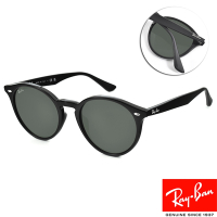 RayBan雷朋 復古圓框款太陽眼鏡 墨鏡/黑 綠鏡片#RB2180F 60171-51mm