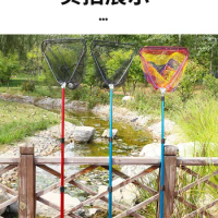 Folding Fishing Net Head Triangle Nylon Landing Net Head Aluminum