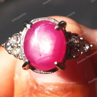 Cincin Wanita Batu Akik Permata Ruby Madagaskar Natural Top Crystal