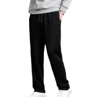 Men Sweatpants Men Long Pants Cozy Men's Winter Pants Elastic Waist Plush Pockets Waffle Texture Ideal for Casual Sports