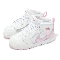 【NIKE 耐吉】童鞋 Jordan 1 Mid RM Easyon TD 小童 白 粉紅 學步鞋 喬丹 寶寶鞋(FQ1283-101)
