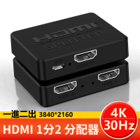 【LineQ】迷你HDMI一進二出4K分配器(1進2出 一分二)