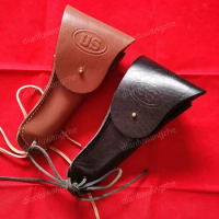 WANG1.Reenactment Military WW2 Us Usmc Colt 1911 M1916 Army BLACK + brown Leather Pistol Holster