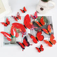 New 3d Magnet Butterfly Sticker Refrigerator Magnet Refrigerator Sticker Colorful Creative Cartoon Board Home Decoration