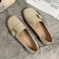 Loafer Shoes Women's Spring British Style Casual Small Leather Shoes Women's Single Shoes Vulcanized Shoes Womens Shoes