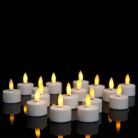 Novelty Flickering Flameless Tea Lights Candles,200+Hours Battery Operated,Fake Electric LED Votive Candles, 5cm Wedding Candles