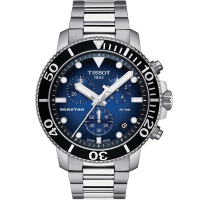 TISSOT 天梭 官方授權 Seastar潛水計時石英錶(T1204171104101)-46mm