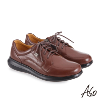 A.S.O 阿瘦集團 機能休閒 萬步健康鞋 內腰拉鍊設計款商務休閒鞋(茶色)