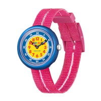 【Flik Flak】兒童手錶 復古 粉 RETRO PINK 兒童錶 編織錶帶 瑞士錶 錶(31.85mm)