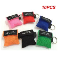 10PCS Keychain First Aid Emergency Face Shield CPR Mask Professional Outdoor Health Care Tools Resuscitator Mask