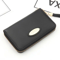 Carrken high quality female leather purse for women fashion designer credit cards holder high quality brand new money pocket bag