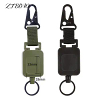1PCS Sporty Anti-Theft Retractable Key Ring Metal Easy-to-pull Buckle Rope Elastic Keychain Anti Lost Key Chain Backpack Buckle