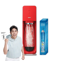 【Sodastream】自動扣瓶氣泡水機 SOURCE-紅色(加碼送1隻鋼瓶 含原箱共2隻)
