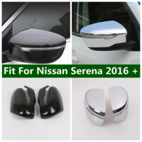 Chrome Outer Side Door Rearview Mirror Cover Trims Styling Accessories Exterior Decoration Fit For Nissan Serena 2016 - 2020
