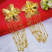 PIN HIJAB JURAI BUNGA KENDARI LAPIS EMAS 24K Kerudung Wanita