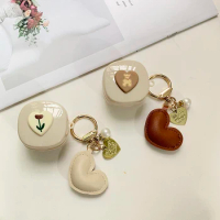 luxury Cute Love Cover For Samsung Galaxy Buds 2 pro / Buds Live / Buds Pro Earphone Case Silicone TPU with Pendant Keychain