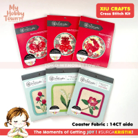 Paket DIY Craft Sulam Kristik Strimin Cross Stitch Xiu Crafts Motif Bunga Flower Hewan Animal Coaste