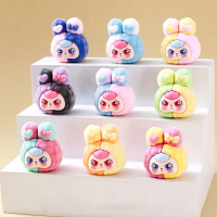Baby Three Blind Box Flocking Desktop Mini Ornament Stream Random Toys Blind Box Rabbit Color L1A1