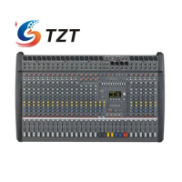 TZT PM2200-3 Power Mixer Audio Mixing Console w/ Built-in DSP Effects for Dynacord DJ Professional Stage