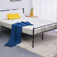 Queen Size Black Metal Bed Frame Modern With Headboard and Footboard, Premium Stable Steel Slat Support Mattress Foundation