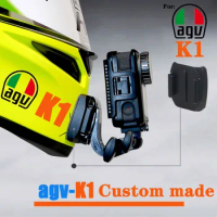 TUYU AGV K1 Customized CNC Aluminium Helmet Chin Mount for GoPro hero10 9 8 7 Insta360 DJI Motorcycle Camera Helmets Accessories