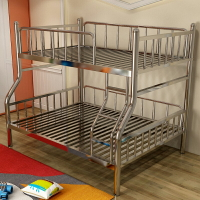 304不銹鋼雙層床高低子母床上下鋪鐵架床加厚高架1.8米大人雙人床